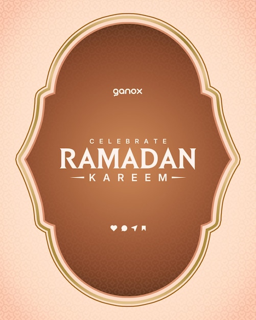 Cartão de saudação de origem islâmica minimalista de Ramadan Kareem e banner de mídia social