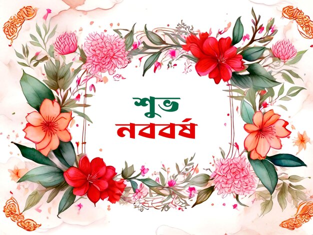 PSD cartão de saudação do ano novo bangla pahela boishakh