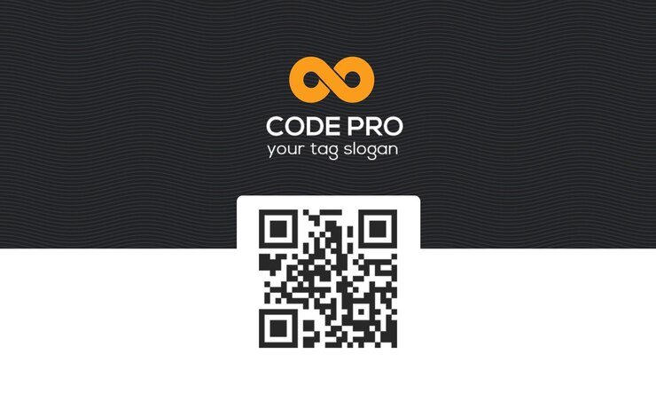 PSD cartão de visita com código qr e logotipo code pro