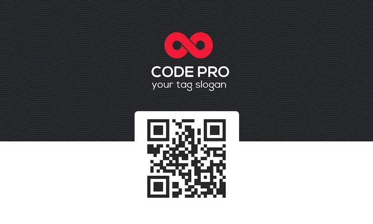 PSD cartão de visita com código qr e logotipo code pro