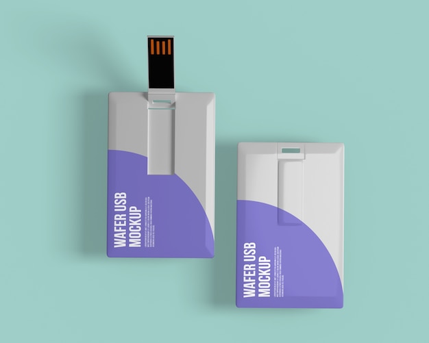 PSD cartão de visita com modelo de unidade flash usb