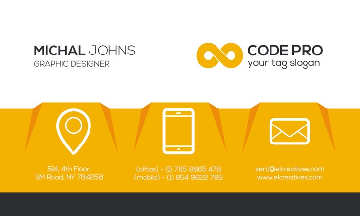 PSD cartão de visita de michal johns, designer gráfico da code pro