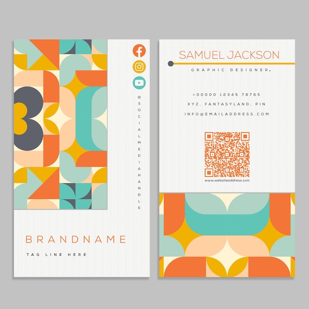 Cartão de visita de negócios de design elegante mínimo com elementos de design abstrato colorido de textura única