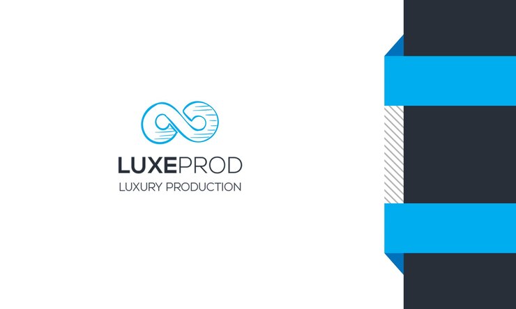 PSD cartão de visita de produção de luxo com símbolo infinito
