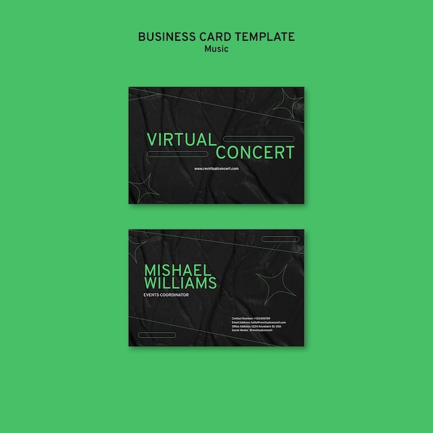 Cartão de visita de show virtual