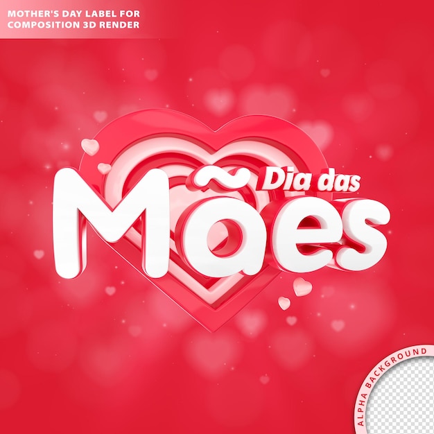 Cartão do DIA DE MÃES. COMPOSIÇÃO 3D RENDER