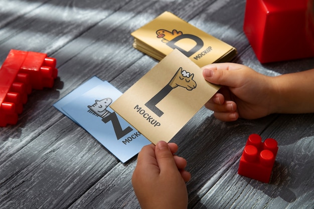 Cartão flash para design de maquete para crianças