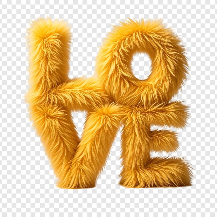 PSD cartas de amor amarillas y fuzzy