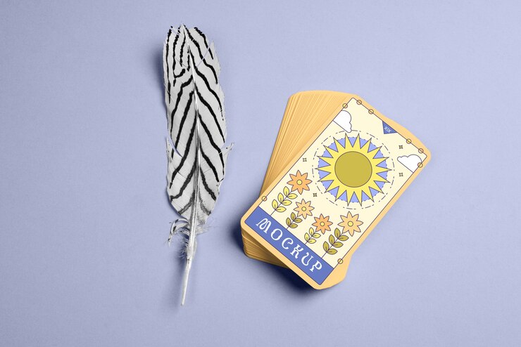 PSD cartas del tarot en arreglo de estudio.