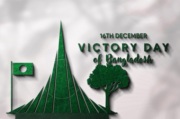 Cartaz 3d dia da vitória de 16 de dezembro de bangladesh