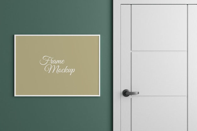 Cartaz branco horizontal moderno e minimalista ou maquete de moldura na parede da sala de estar