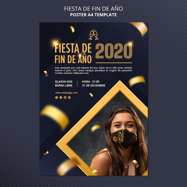 Cartaz de celebração da Fiesta de fin de ano 2020