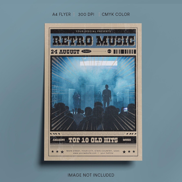 PSD cartaz de música vintage