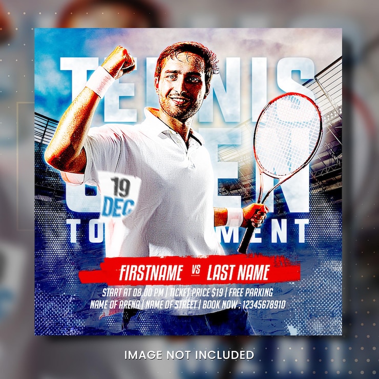 PSD cartaz de torneio de tênis