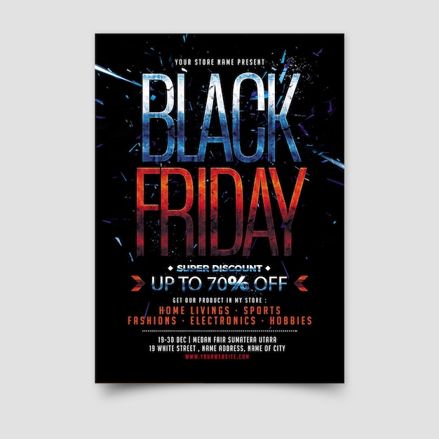 PSD cartaz de venda da sexta-feira negra