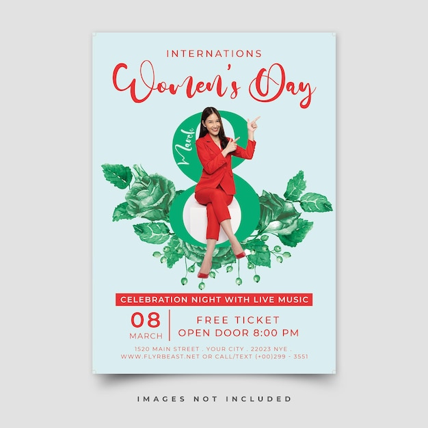 PSD cartaz do dia internacional da mulher