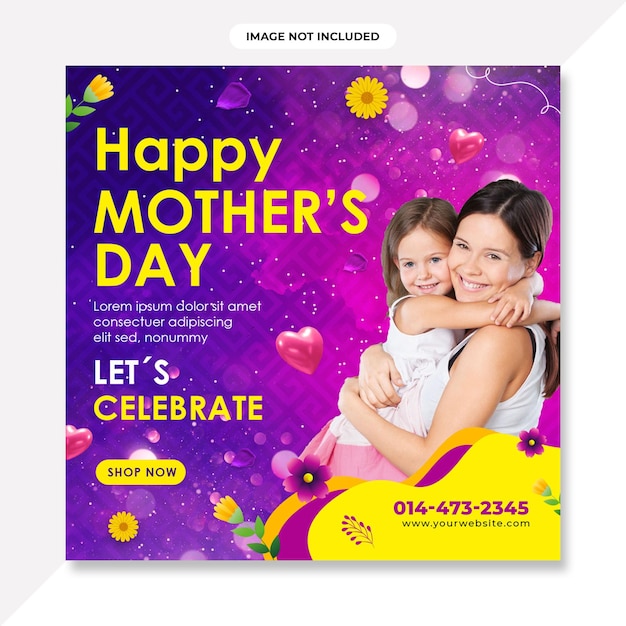 Cartaz do evento do dia das mães feliz com mãe e filho. banner do dia das mães ou design de plano de fundo