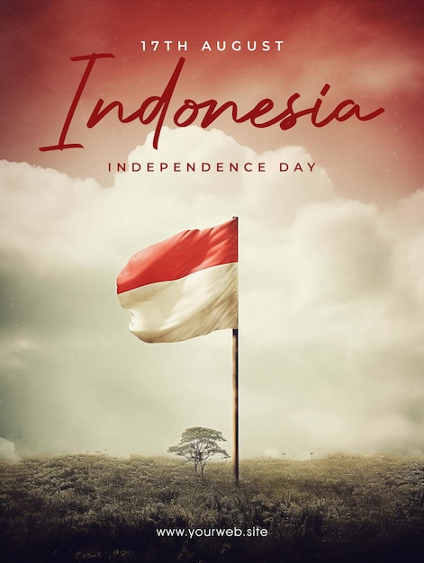 PSD cartaz parabenizando a independência da indonésia