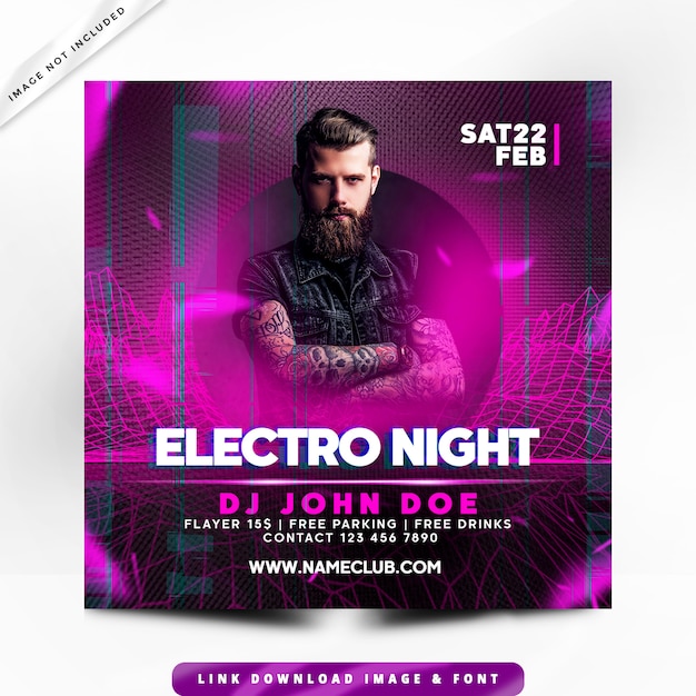 Cartaz premium de electro night party