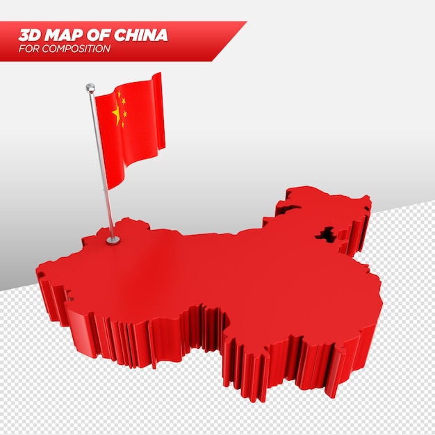 PSD carte 3d de la chine pour les compositions publicitaires