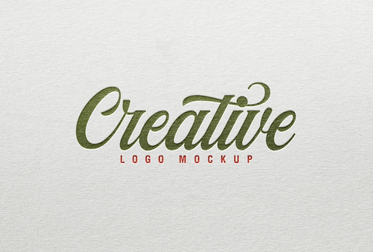 PSD carte blanche de maquette de logo gravé