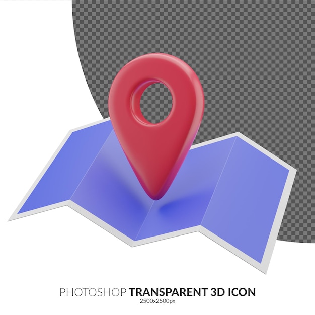 Carte bleue 3D avec icône de point rouge