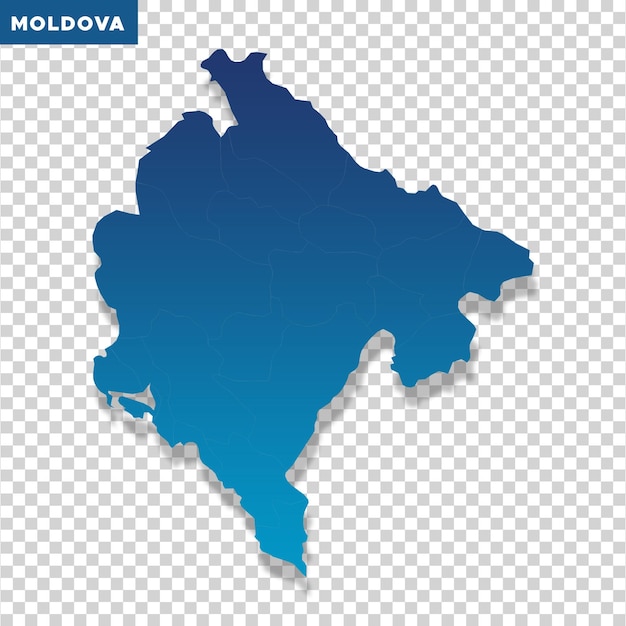 PSD carte bleue du monténégro sur fond transparent