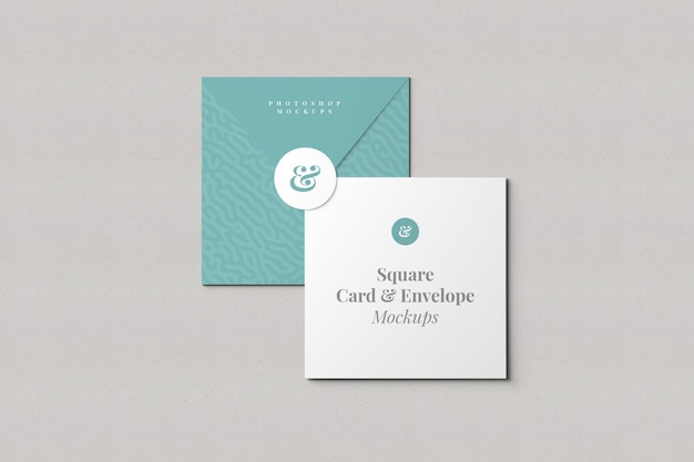 Carte carrée et maquette d'enveloppe
