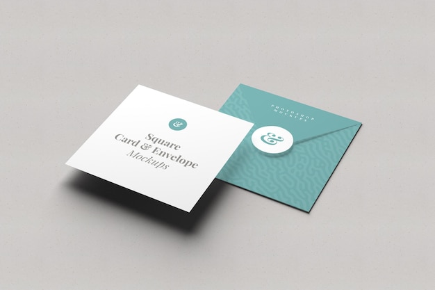 Carte carrée et maquette d'enveloppe