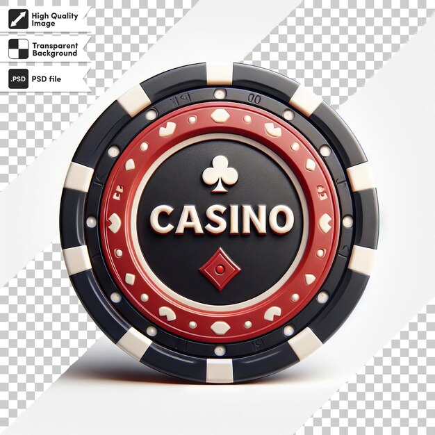 PSD une carte de casino avec un logo de casino noir et rouge