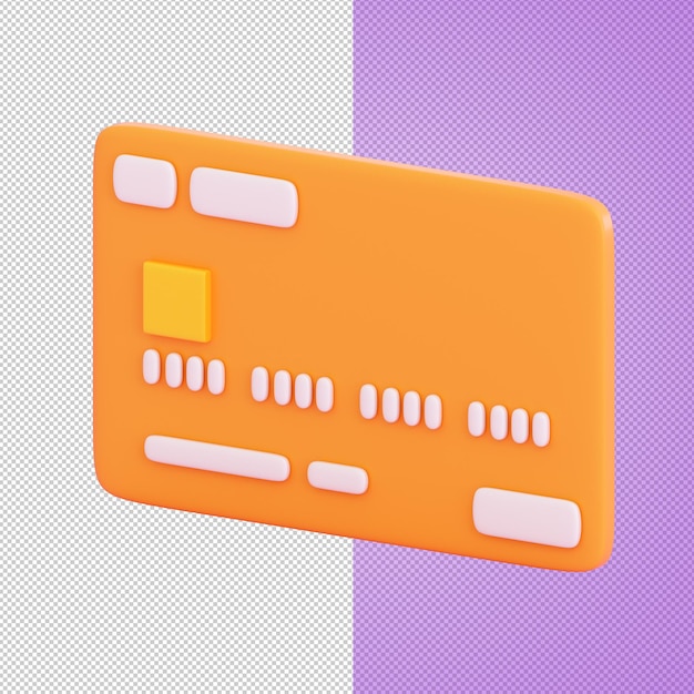 PSD carte de crédit orange de la banque 3d. paiement en ligne, banque mobile, concept de transaction et d'achat.