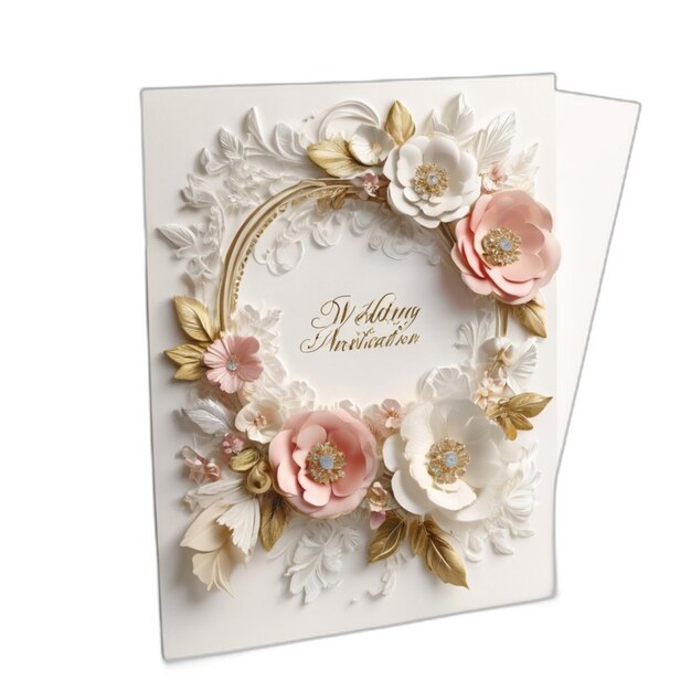 PSD carte de dessin floral psd sur fond blanc