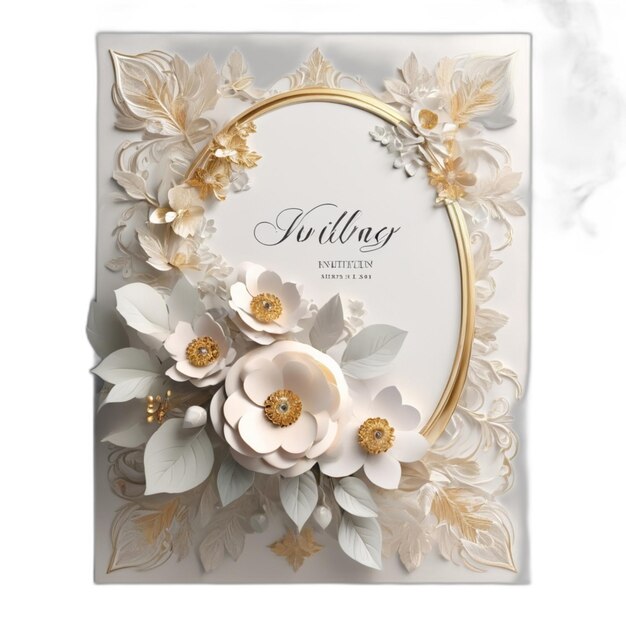 Carte De Dessin Floral Psd Sur Fond Blanc