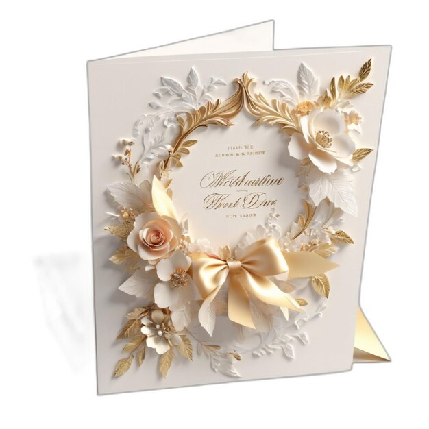 Carte De Dessin Floral Psd Sur Fond Blanc