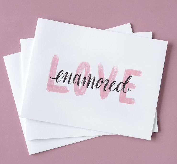 PSD carte di san valentino in un mucchio