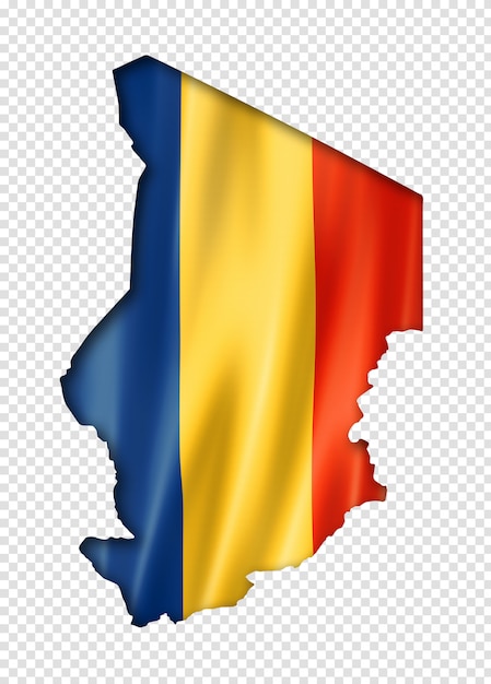 PSD carte du drapeau du tchad