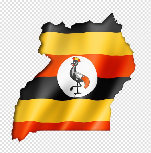 PSD carte du drapeau de l'ouganda