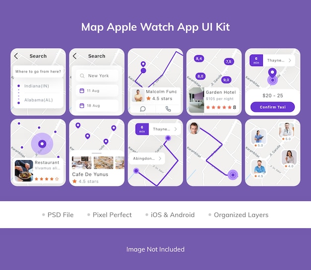 Carte Du Kit D'interface Utilisateur De L'application Apple Watch