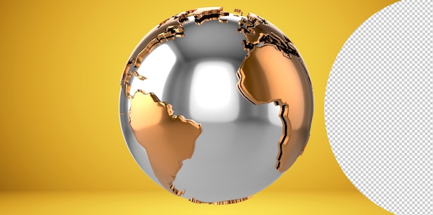 PSD carte du monde 3d globe png transparent