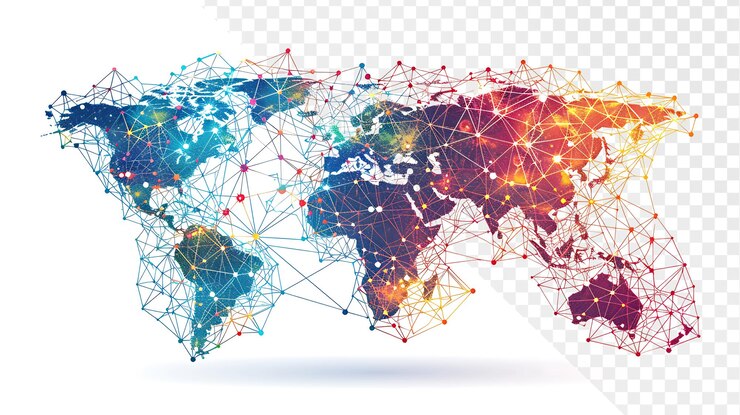 PSD carte du monde avec les mots et la carte du monde