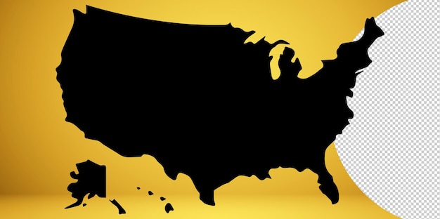 Carte des États-Unis sur fond transparent PNG.
