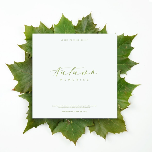 Carte de feuilles d'automne