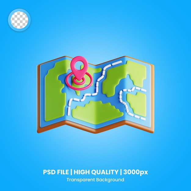 PSD la carte des icônes 3d