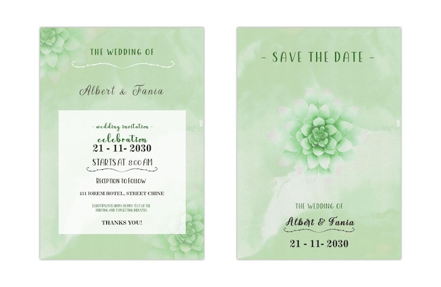 Carte D'invitation De Mariage Avec Psd Floral Pêche Et Marron Dessiné à La Main