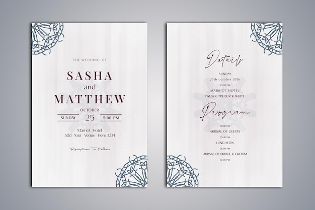 Carte d'invitation de mariage simple et minimaliste