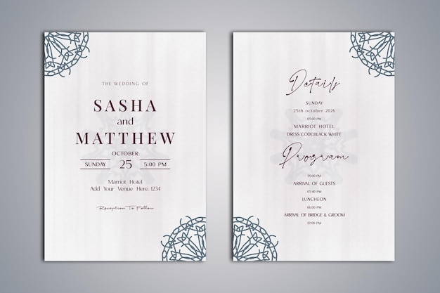 Carte D'invitation De Mariage Simple Et Minimaliste