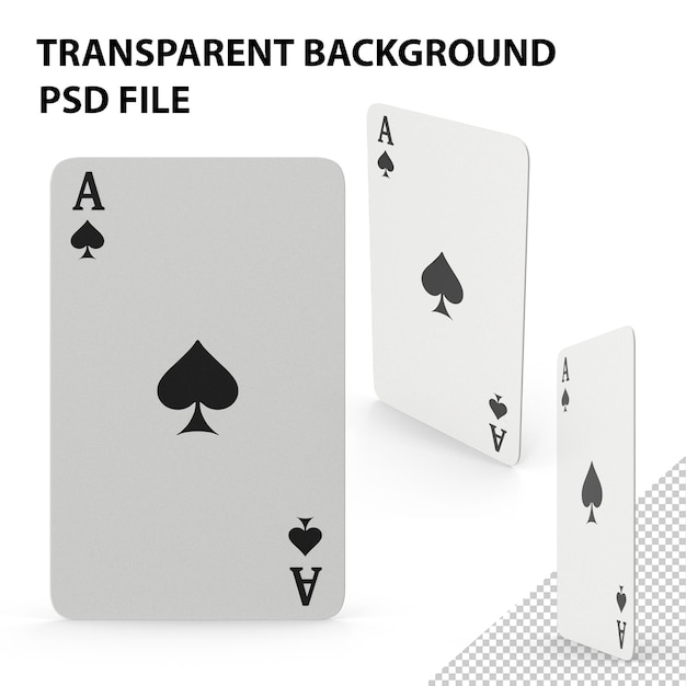 PSD carte à jouer as de pique png