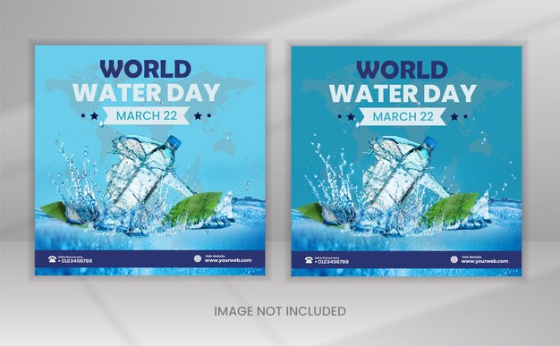 PSD carte de la journée mondiale de l'eau du 22 mars