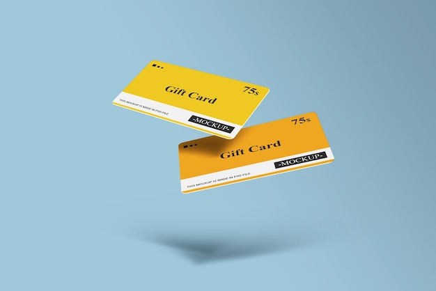 Carte de membre, carte-cadeau, carte à puce, carte de réduction, modèle de maquettes 3d de carte d'offre