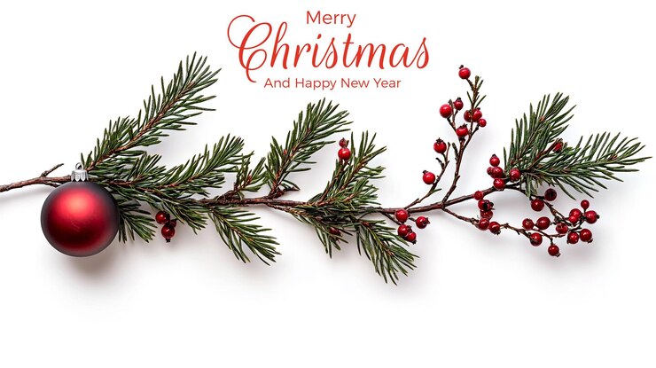 PSD une carte de noël avec un arbre de noël rouge dessus